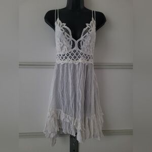 Free People One White Adella Lace Dress Medium